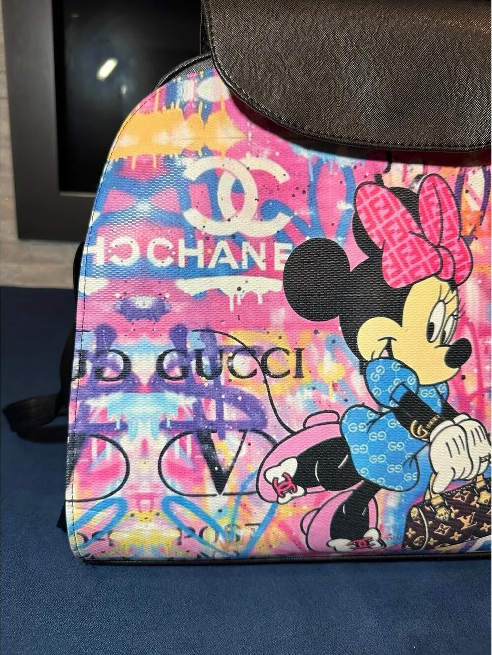 Minnie Mouse Graffiti Print Designer like Backpack/Bag